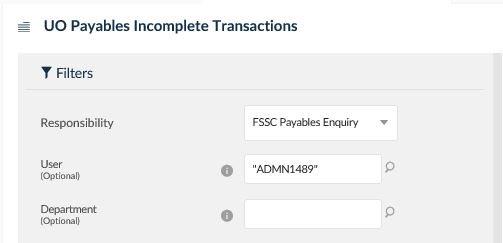 uo payables incomplete transactions