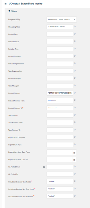 four projects not in a range  using dummy data